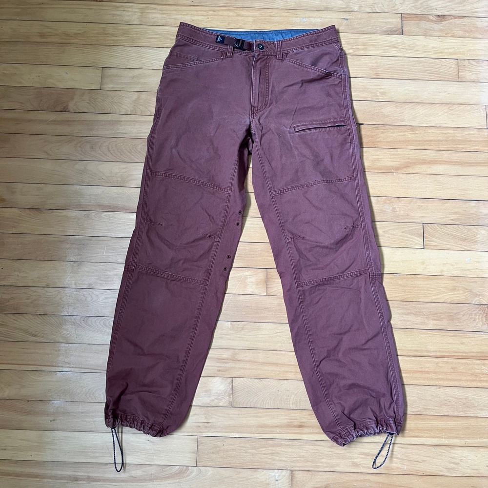 Prana Zion Climbing Pants Mens 32x31 Reddish Brown Cinch Hem Hiking Outdoor